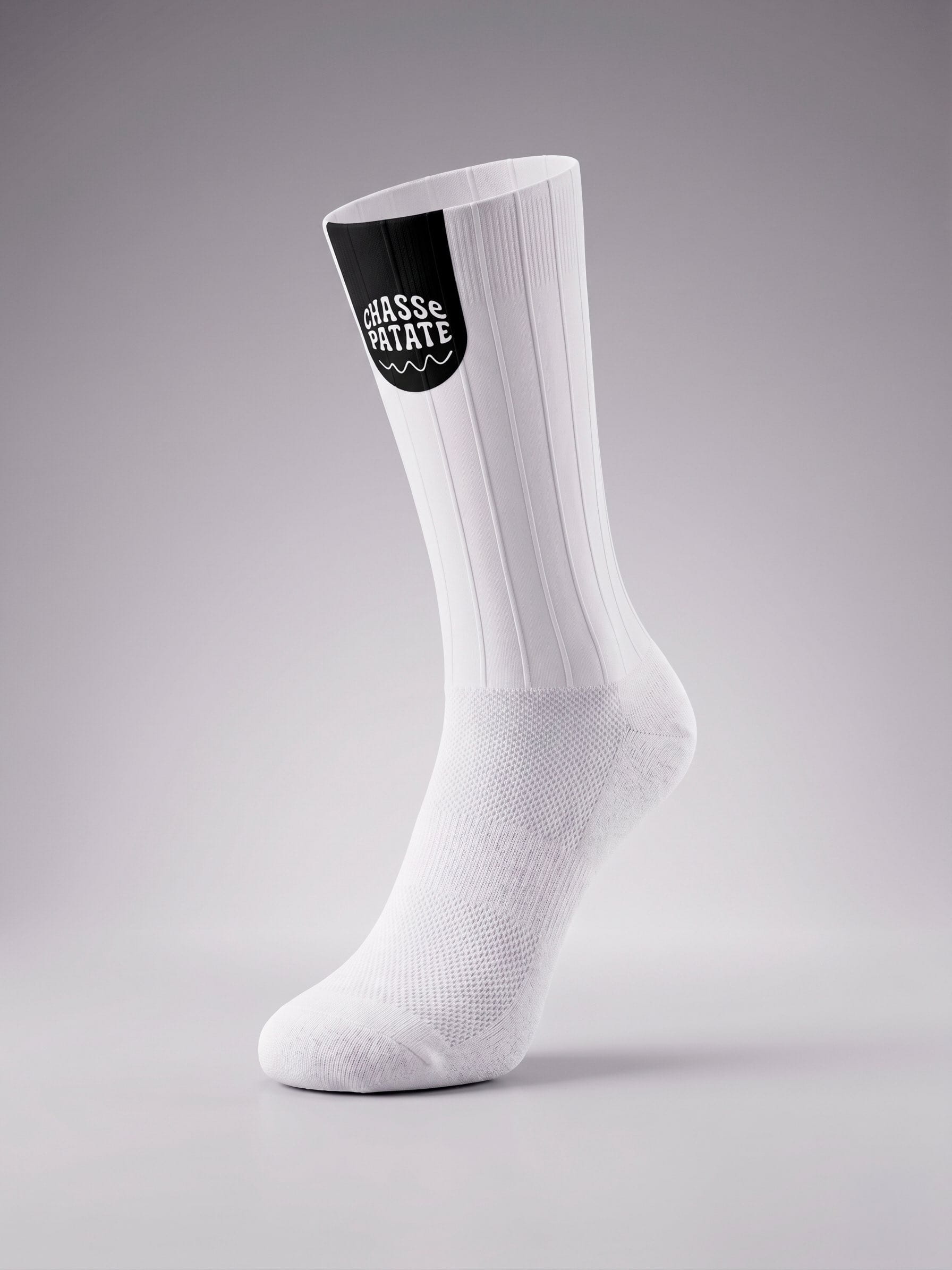 chaussettes aero WHITE Chaussettes Aéro FLUX blanches – Image 1